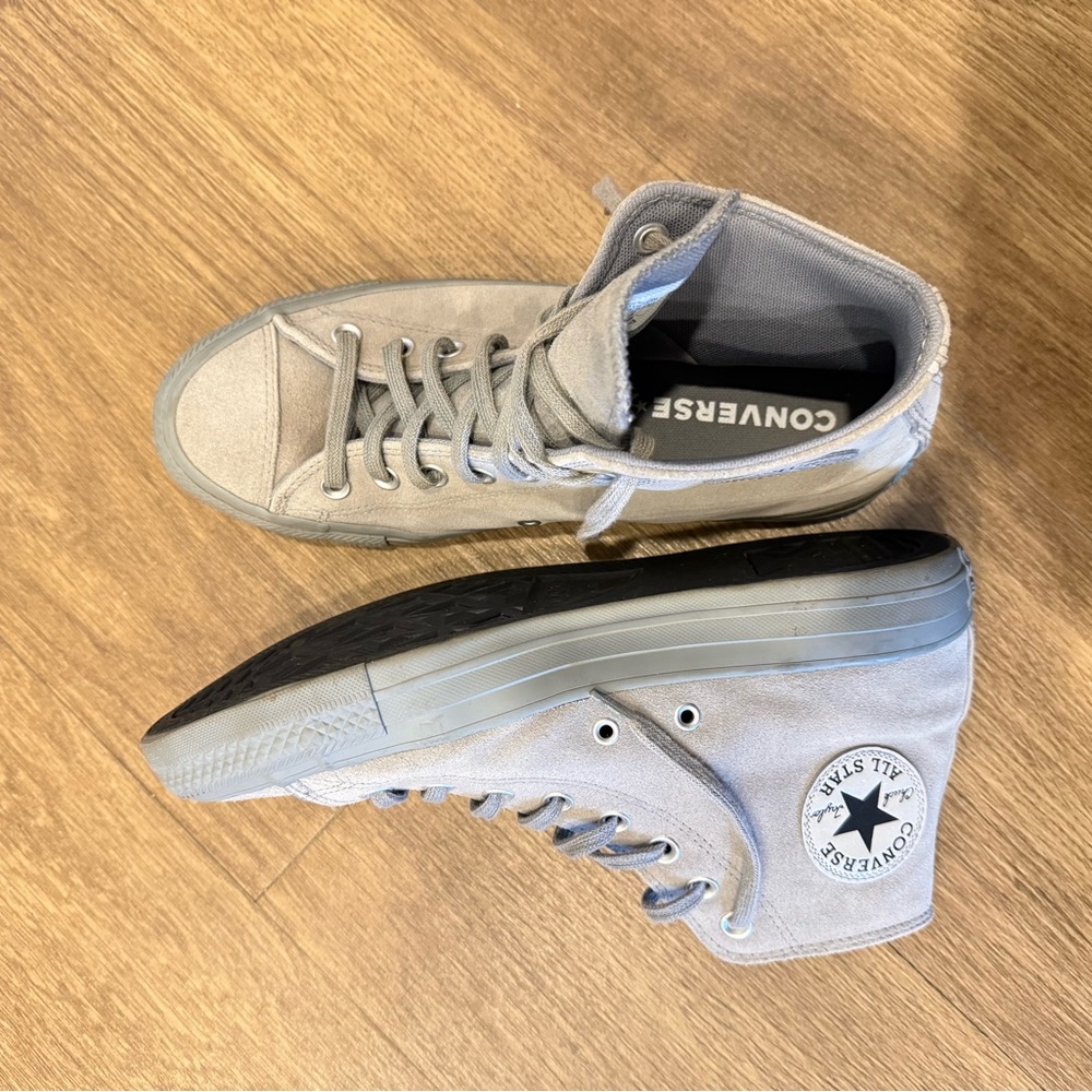 Converse Gray Suede High-Top Sneakers